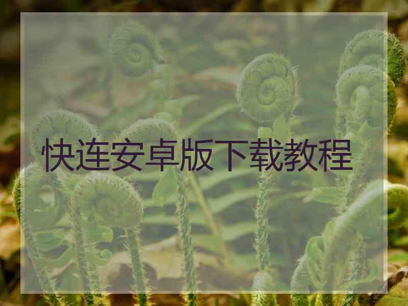 快连安卓版下载教程
