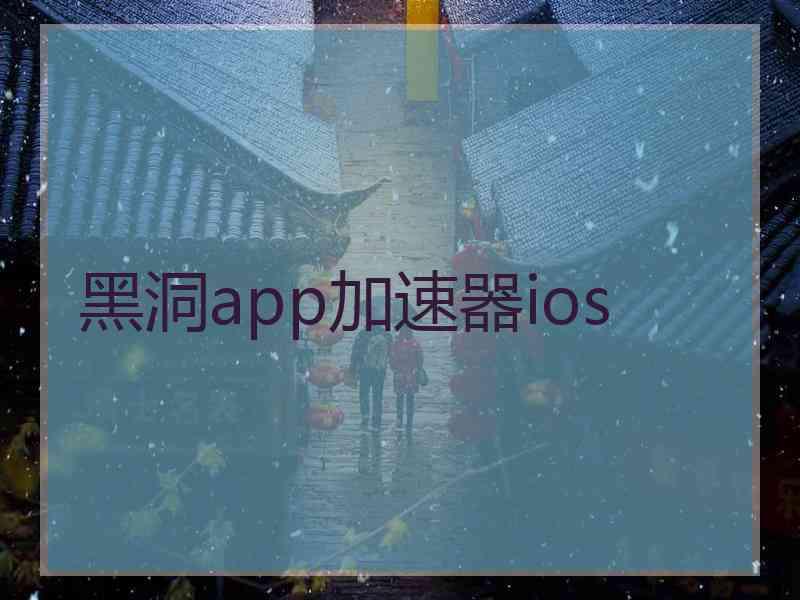 黑洞app加速器ios