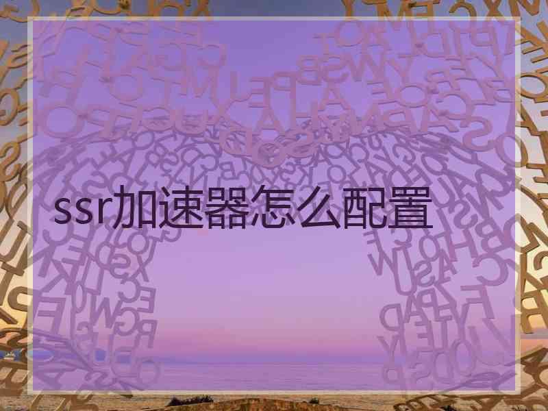 ssr加速器怎么配置