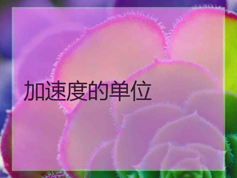 加速度的单位