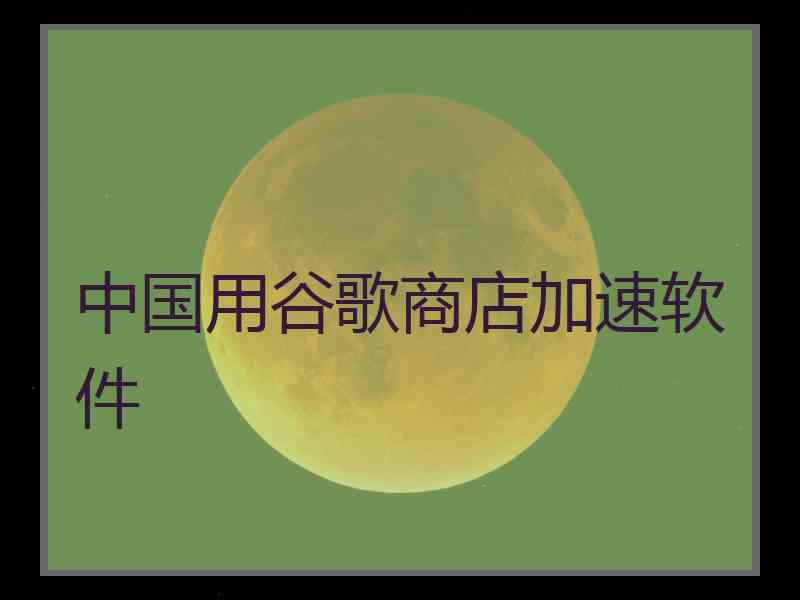 中国用谷歌商店加速软件