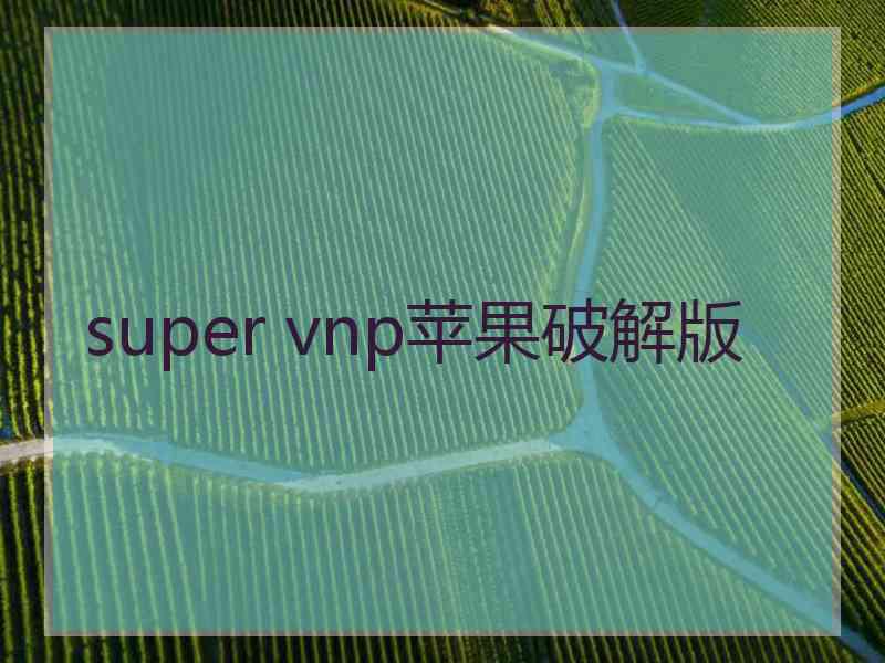 super vnp苹果破解版