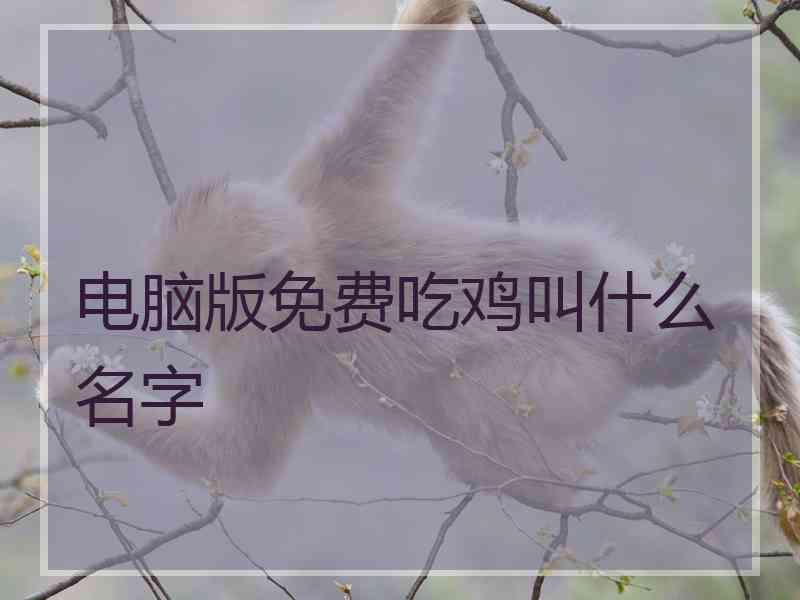 电脑版免费吃鸡叫什么名字