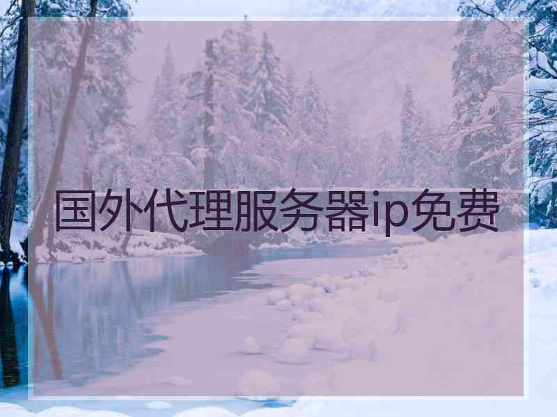 国外代理服务器ip免费