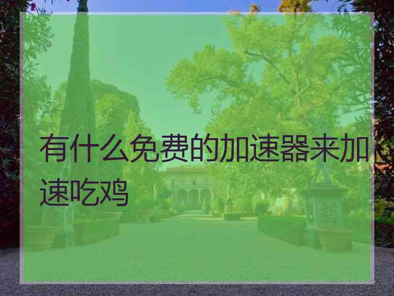 有什么免费的加速器来加速吃鸡