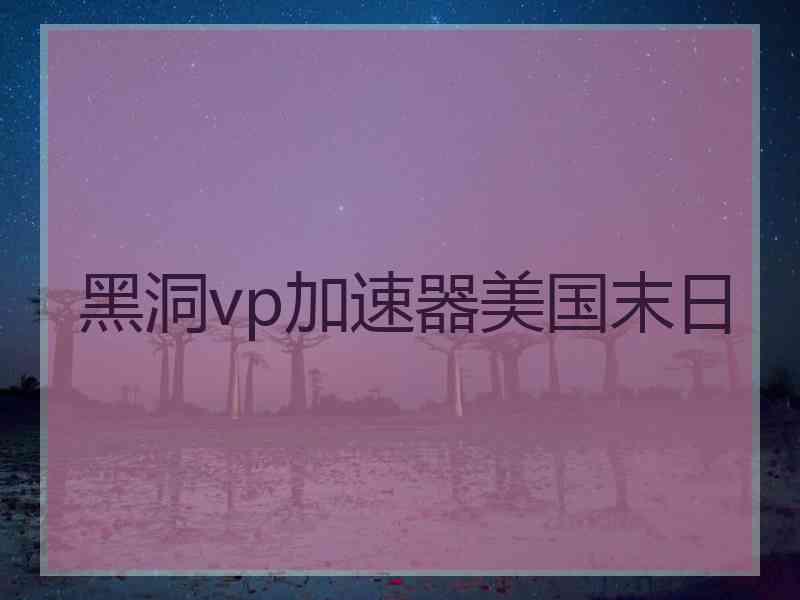 黑洞vp加速器美国末日