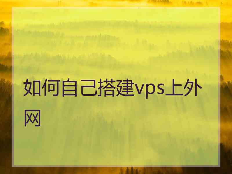 如何自己搭建vps上外网