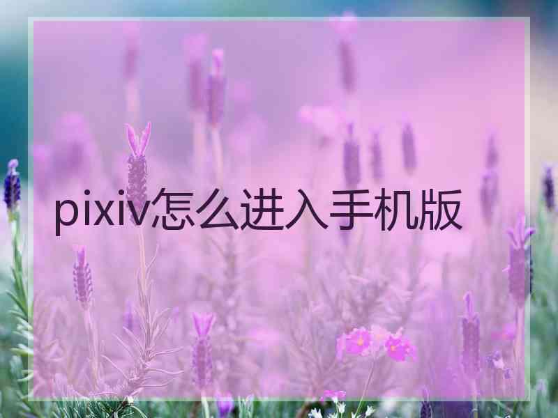 pixiv怎么进入手机版