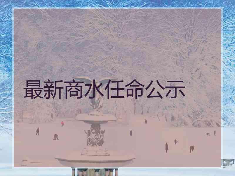 最新商水任命公示