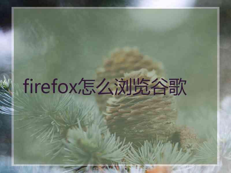firefox怎么浏览谷歌