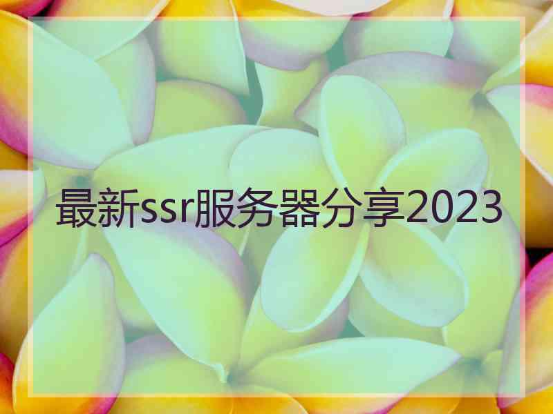 最新ssr服务器分享2023
