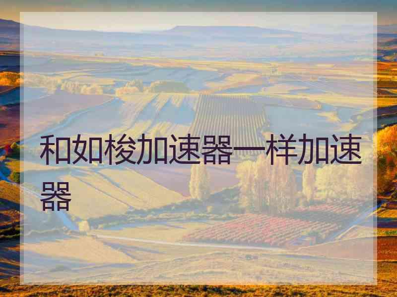 和如梭加速器一样加速器
