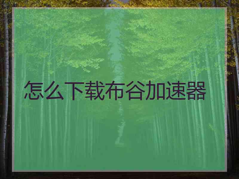 怎么下载布谷加速器
