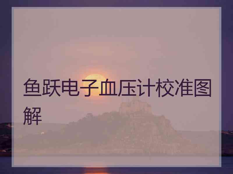 鱼跃电子血压计校准图解