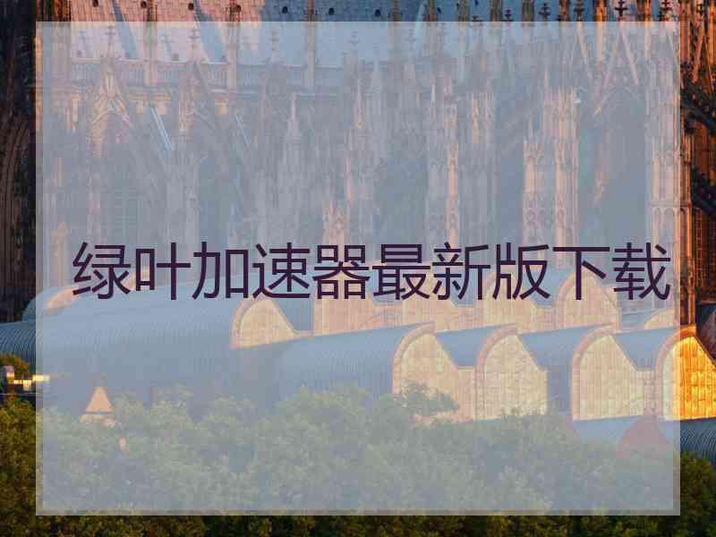 绿叶加速器最新版下载