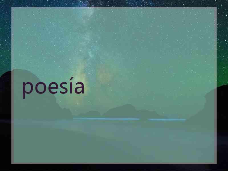 poesía