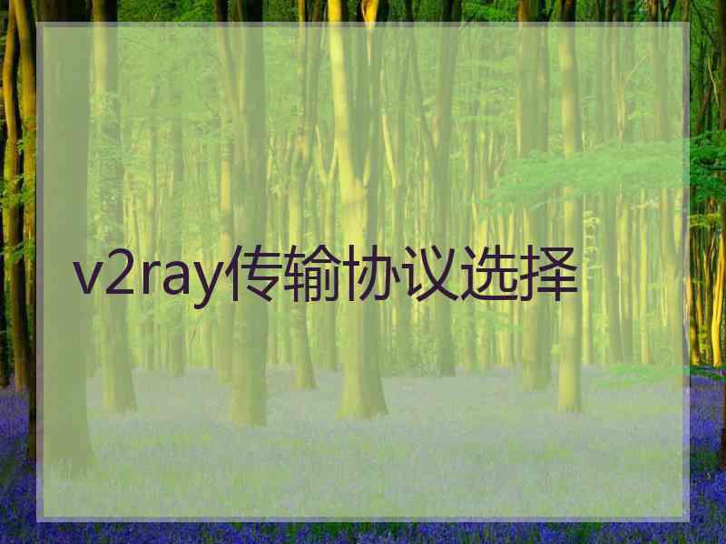 v2ray传输协议选择