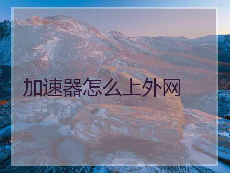 加速器怎么上外网