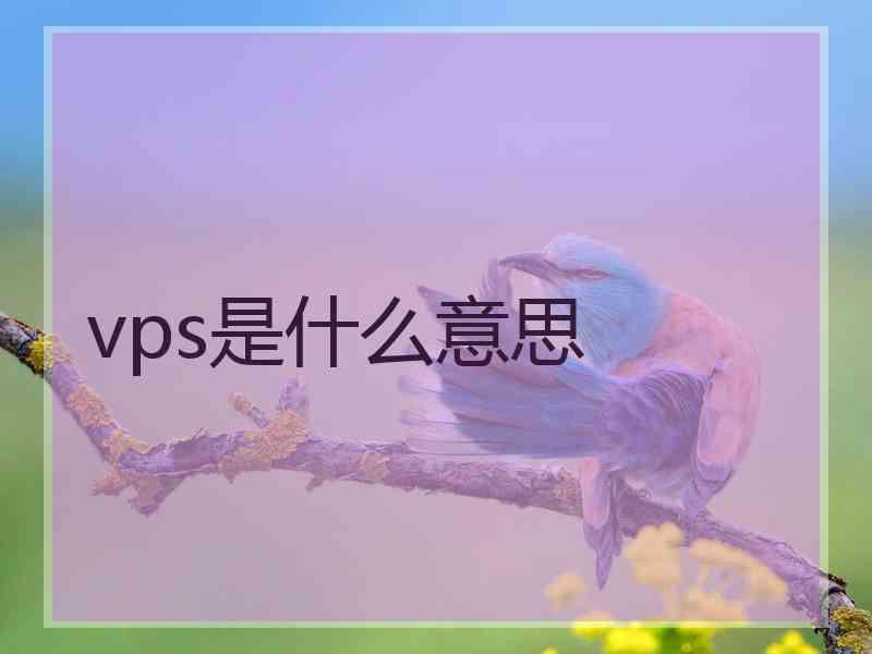 vps是什么意思